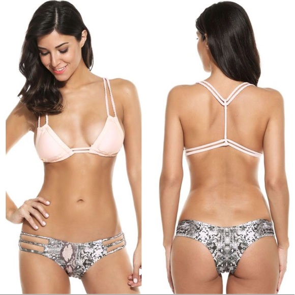 Two Piece Halter Top Tankini Bikini Set - Picture 1 of 4